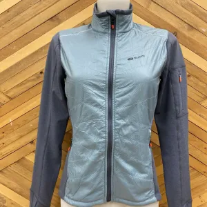 Sugoi - Women's Alpha Hybrid Jacket - MSRP $264: Grey/Blue-women-SM