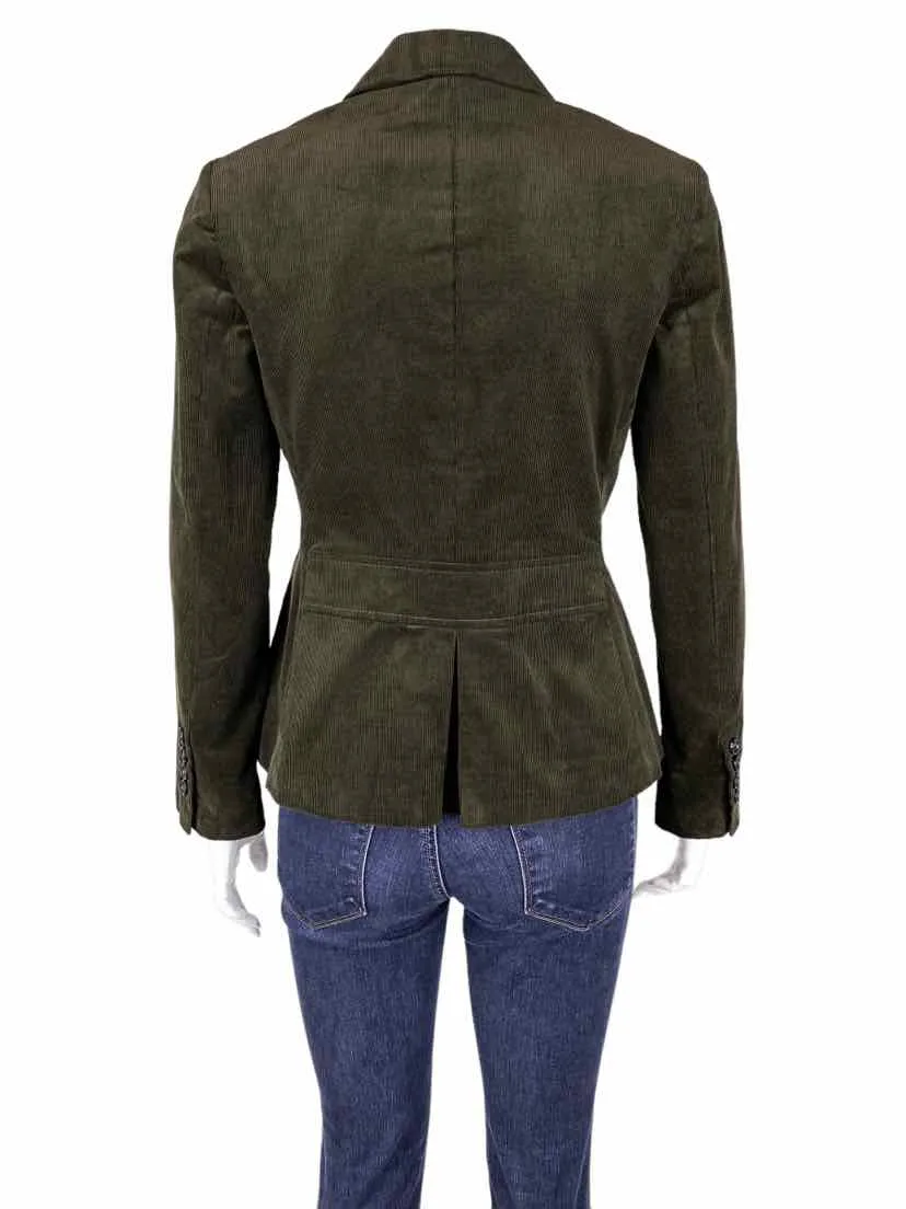 Talbots Women's 3-Button Corduroy Blazer Olive Size 4P (petite)