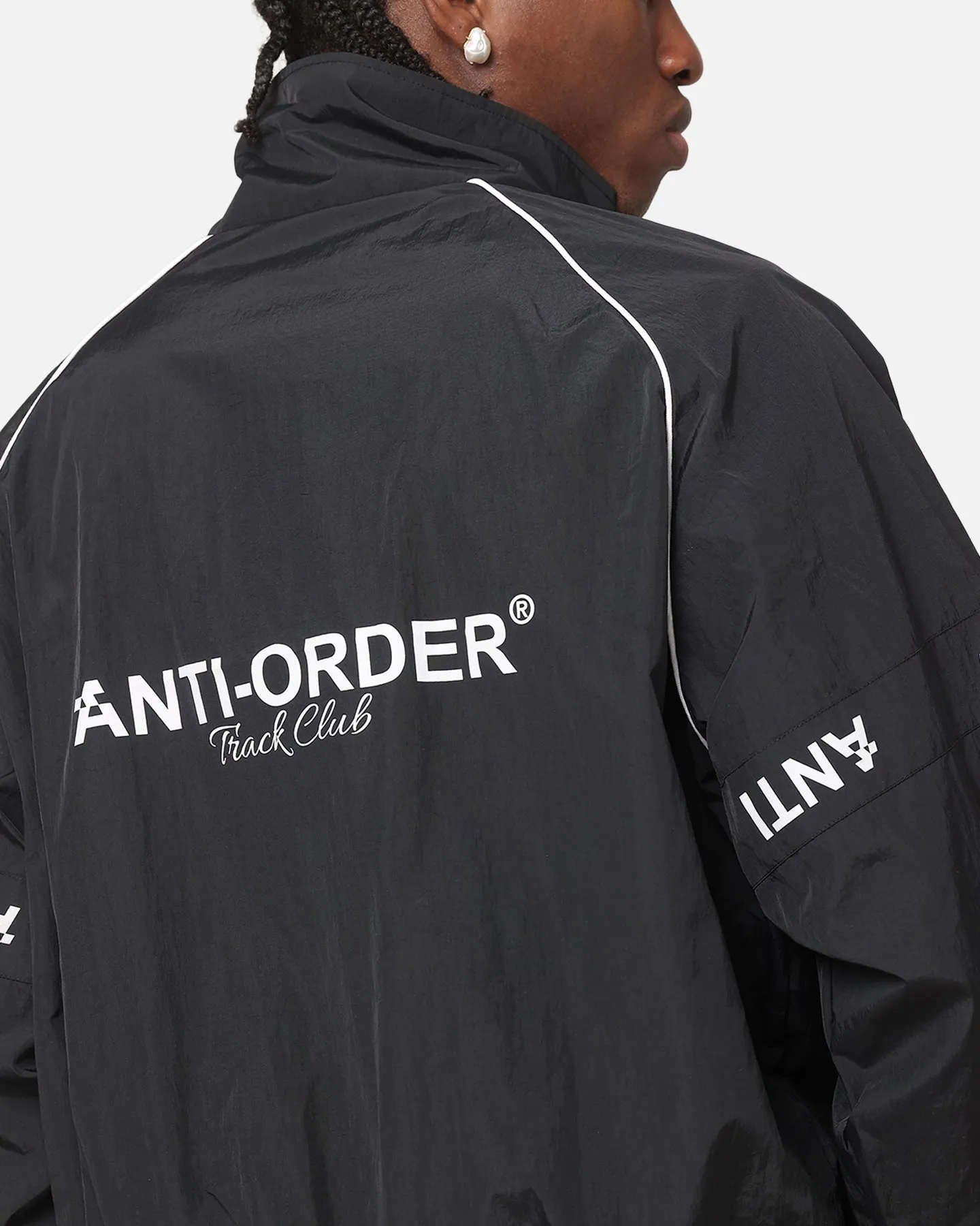 The Anti Order Track Club Windbreaker Jacket Black/Grey