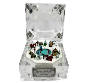 The Bradford Exchange Best Loved Christmas Carols Music Box Issue #6: We Wish You a Merry Christmas by Thomas Kinkade 2.5-inches