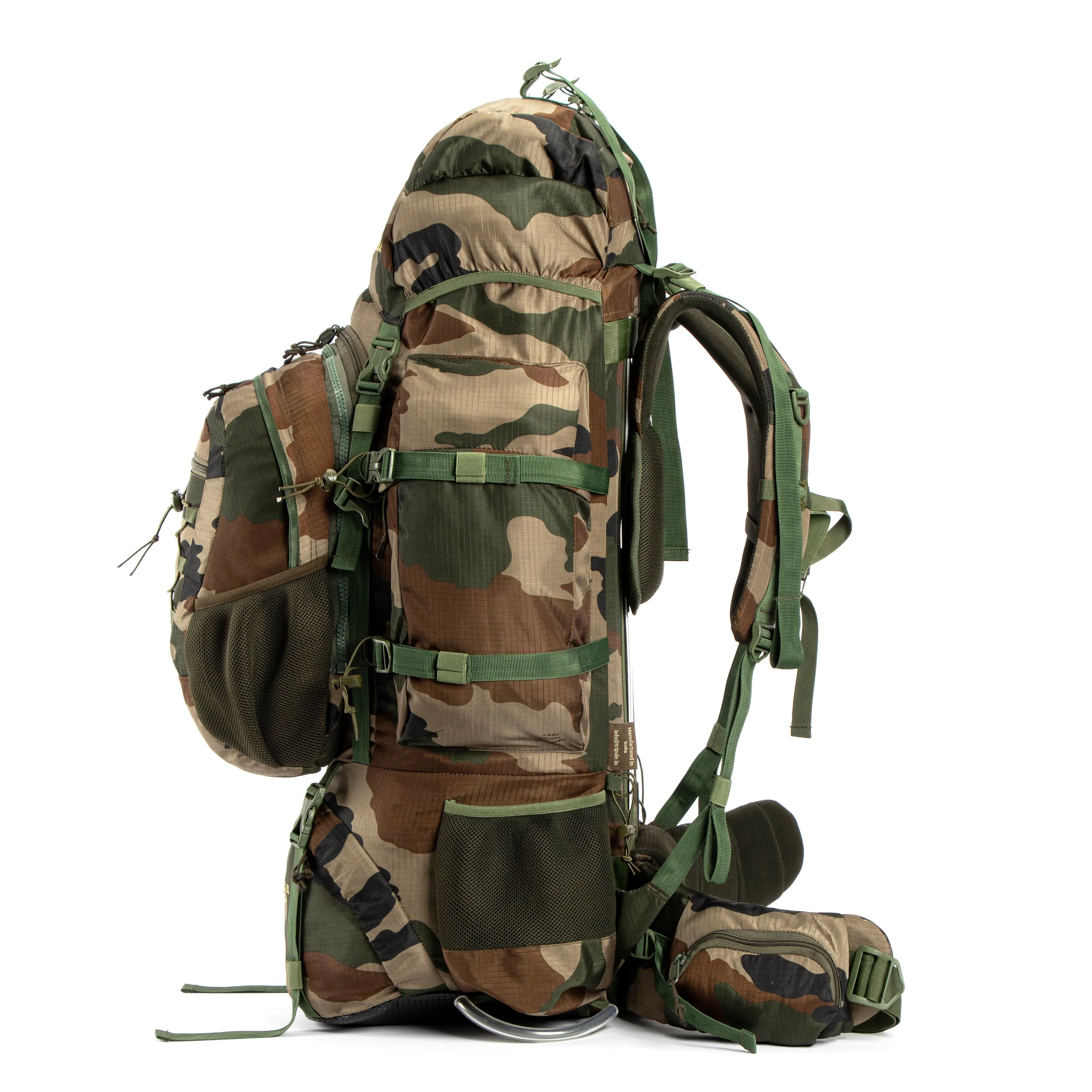 Tripole Colonel Pro Metal Frame Rucksack with Detachable Day Pack and Rain Cover for Trekking and Travelling | 5 Year Warranty (90 Ltr, Indian Army)