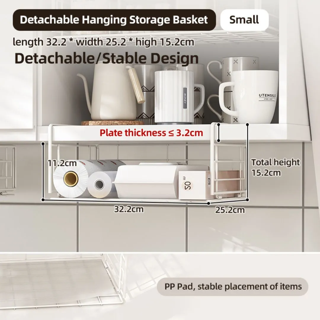 Under shelf Multipurpose Hanging Basket Rack white