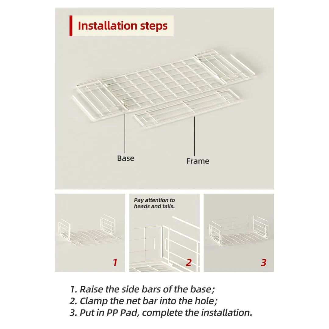 Under shelf Multipurpose Hanging Basket Rack white