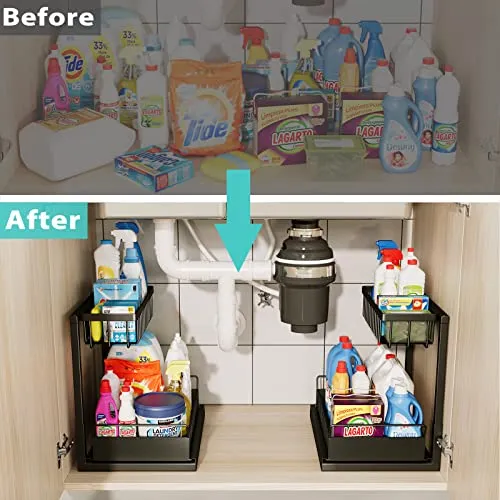 Under Sink Organizer 2 Packs，