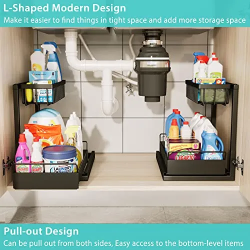 Under Sink Organizer 2 Packs，