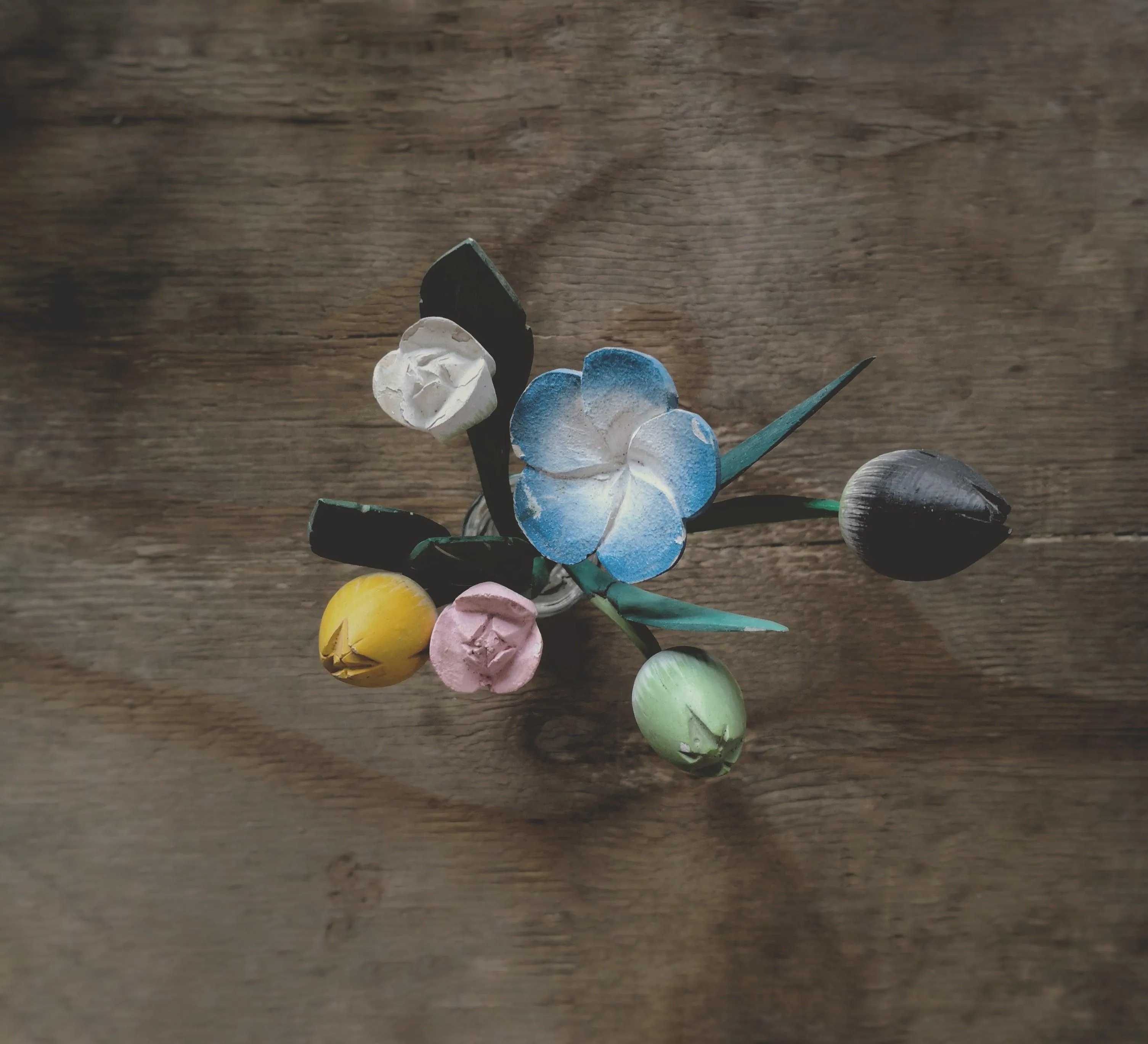 Vintage handmade wooden flower | ヴィンテージハンドメイドフラワー