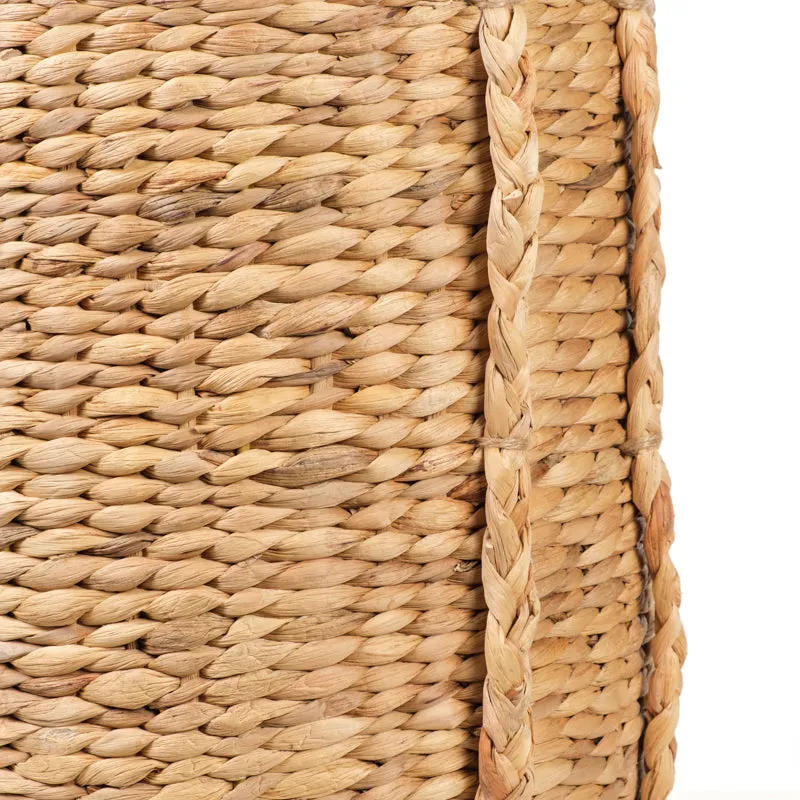 Woven Water Hyacinth Laundry Basket With Dome Lid