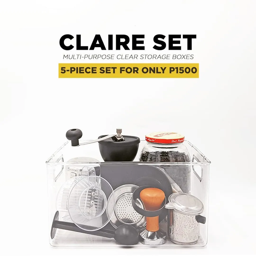 Zen Homes Claire Multipurpose Clear Storage Boxes: 5-Piece Set